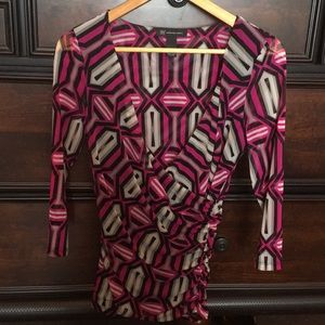 Cinched side double layer V-neck top